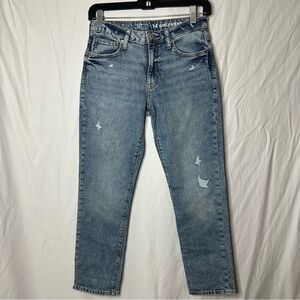 Gap Kids High Rise Jeans Sz14 Ankle Slim, Girlfriend 90s Distressed Elastic 082